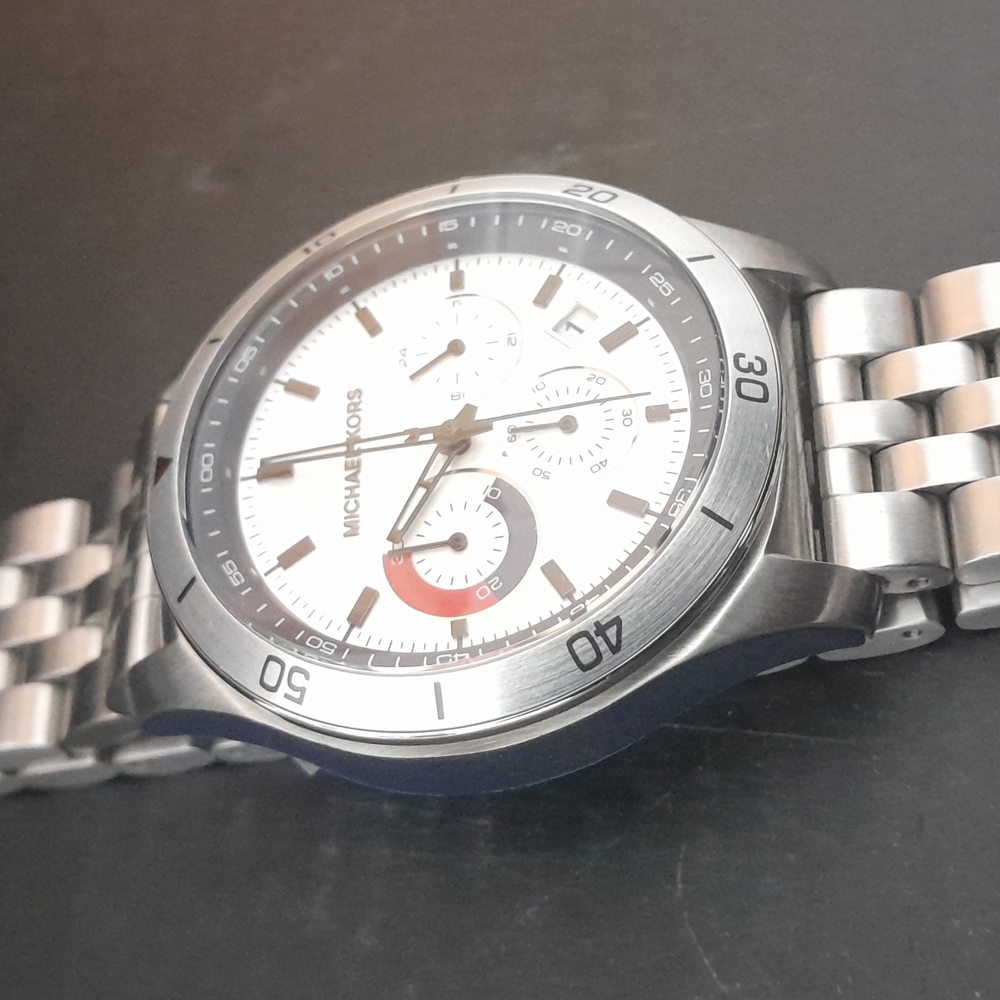 MICHAEL KORSOutrigger Chronograph Silver and Blue Dial Stainless Steel Men's Wa